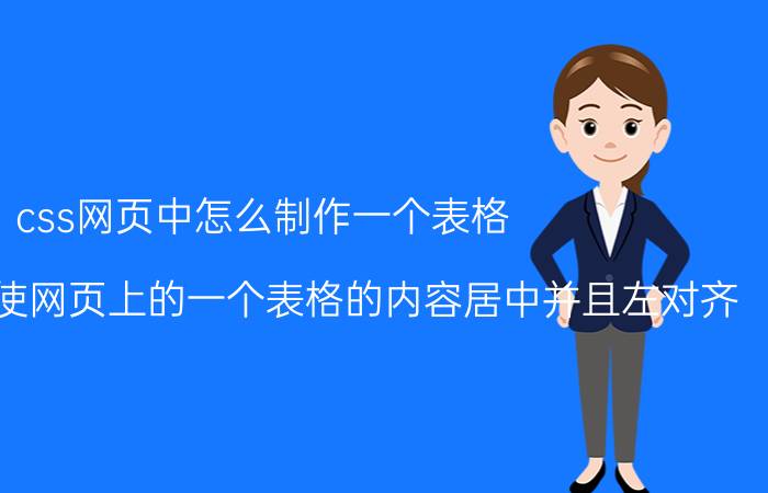 css网页中怎么制作一个表格 html如何能使网页上的一个表格的内容居中并且左对齐？